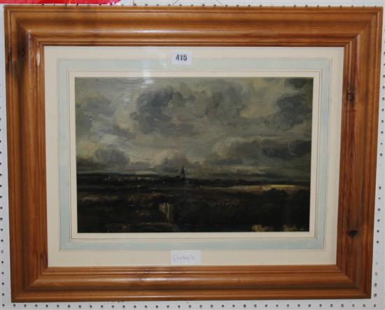 Landscape painting framed